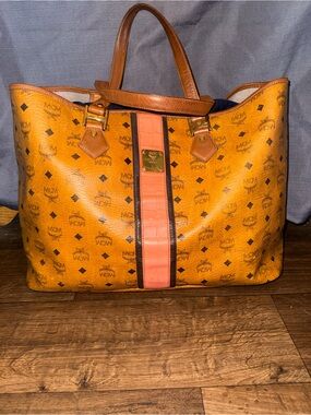 MCM Cognac Limited Edition Visetos Tote with pouch
